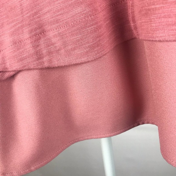 J Crew Shirt Women Small Pink Sheer Slit Hem Keyhole Back Blouse Top Lightweight - Picture 8 of 10